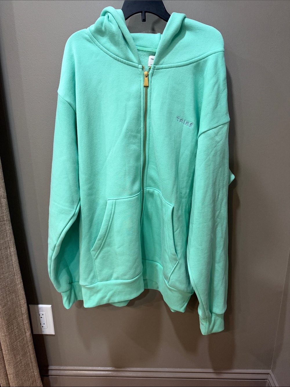 Tribe Mint Green Hooded Zip-Up Sweatshirt
